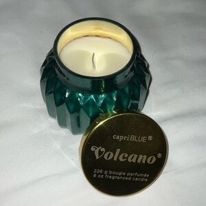 Volcano Capri Blue Green Candle with Gold Lid
